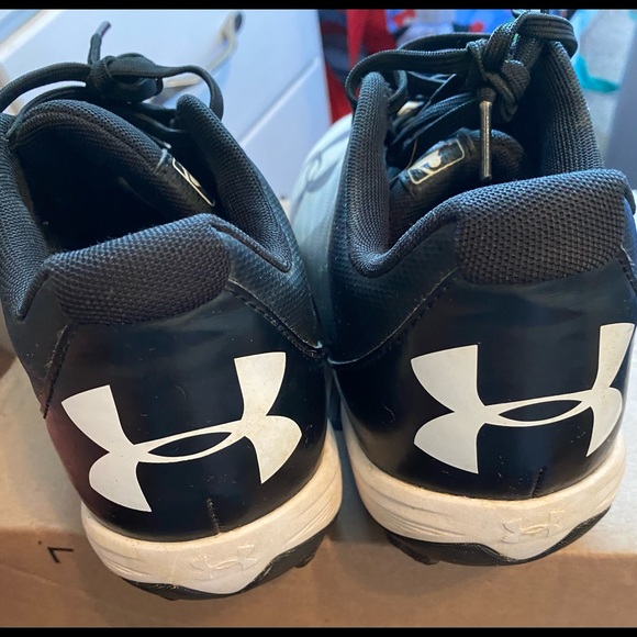 Under Armour Baseball Cleats. Men size 8.5. Black/White colors. - Picture 6 of 7